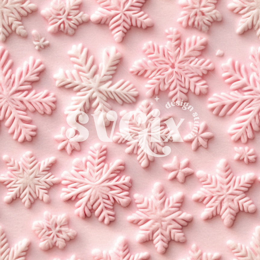 Pink Felt Snowflakes Seamless Patterns – SVGix