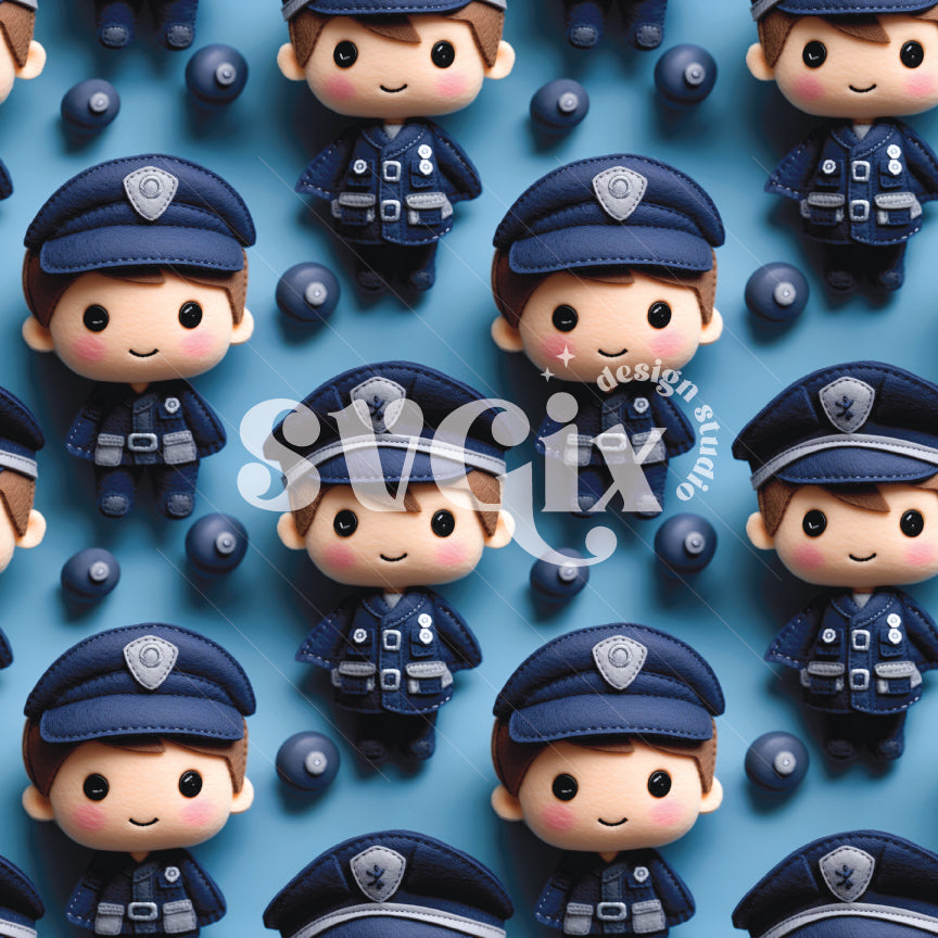 Policemen Felt Seamless Pattern