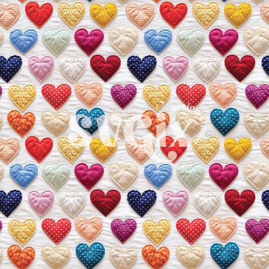 Polka Dot Hearts Quilt Seamless Pattern