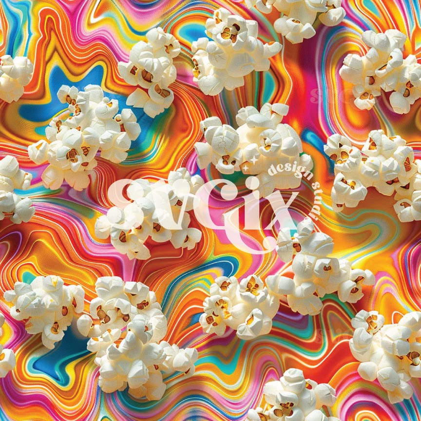 Popcorn Groovy Seamless Pattern