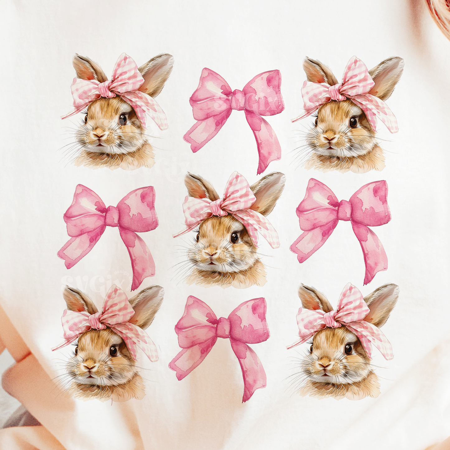 Preppy Coquette Bunny PNG