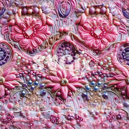 Princess Inspired Embroidery Seamless Pattern XXI