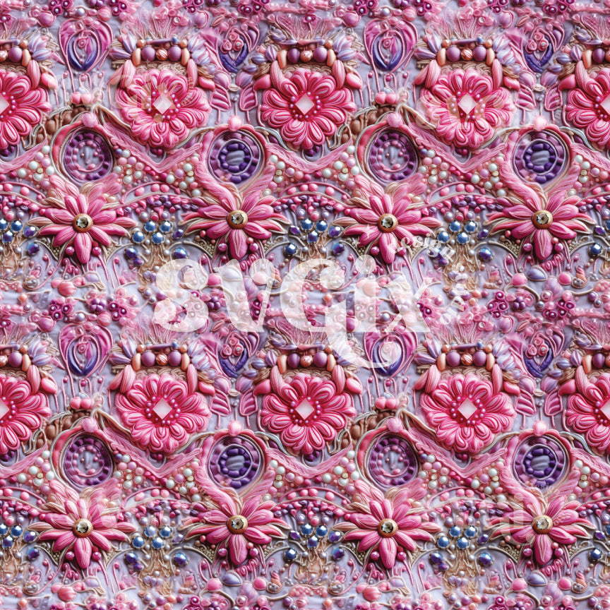 Princess Inspired Embroidery Seamless Pattern XXI