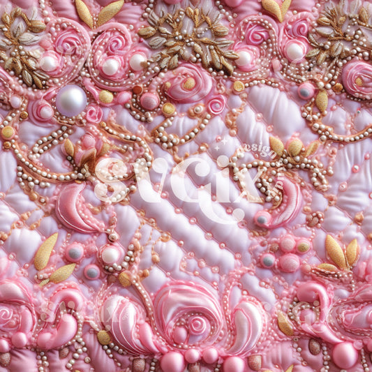 Princess Inspired Embroidery Seamless Pattern XXII