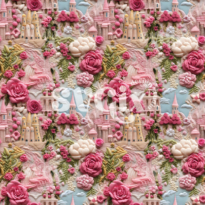 Princess Inspired Embroidery Seamless Pattern XXXIII