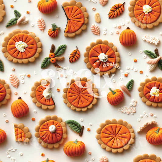 Pumpkin Pies Seamless Pattern