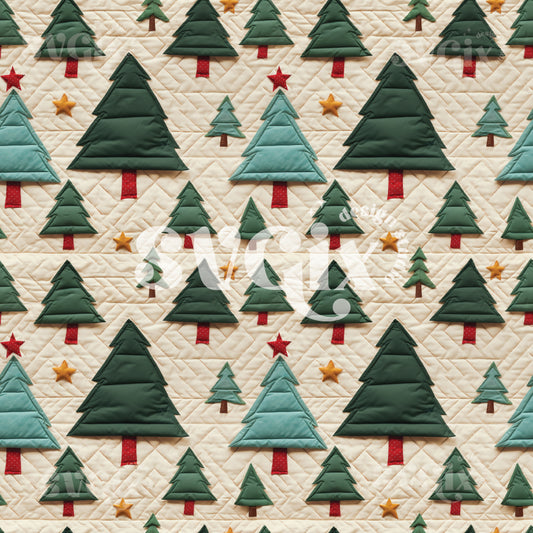 Quilt Christmas Seamless Pattern