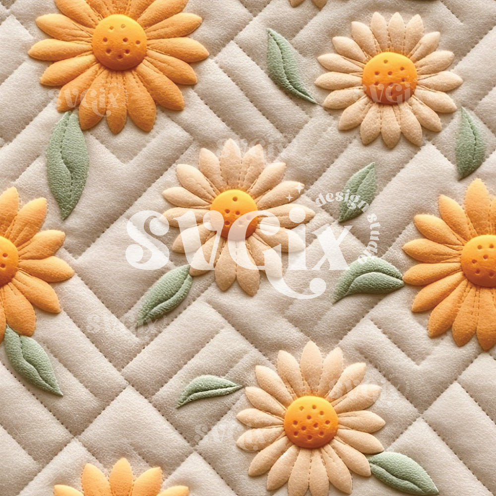 Daisies Quilt Seamless Pattern