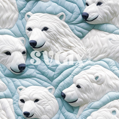 Polar Bears Quilt Seamless Pattern