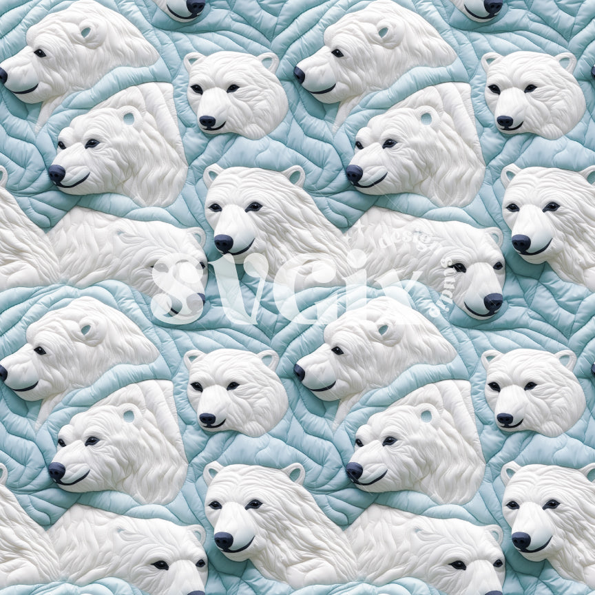 Polar Bears Quilt Seamless Pattern