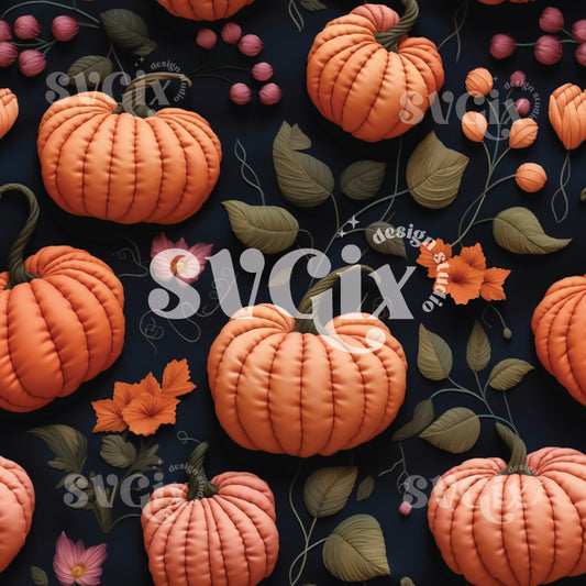 Quilt Pumpkins II Seamless Pattern