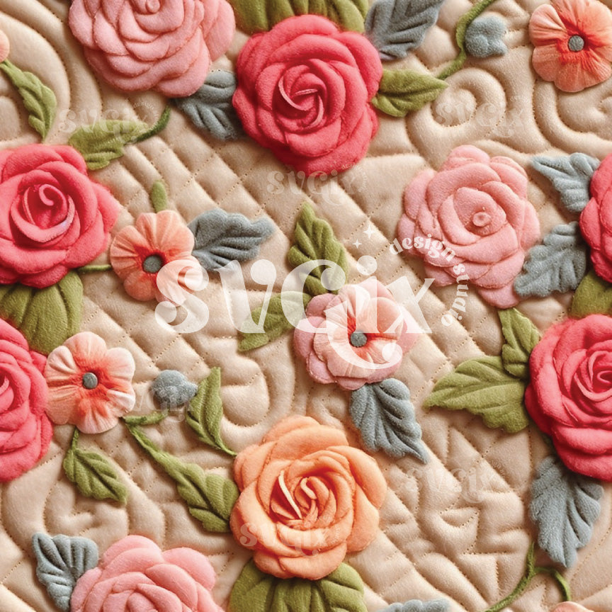 Roses Quilt II Seamless Pattern