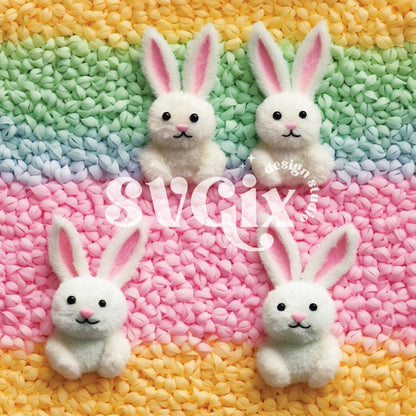 Rainbow Bunnies Seamless Pattern