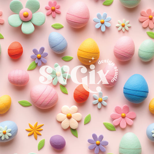 Rainbow Easter Eggs Seamless Pattern