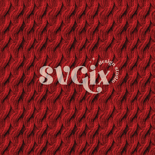 Red Knit Seamless Pattern