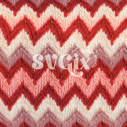 Red Zig Zag Knit Seamless Pattern