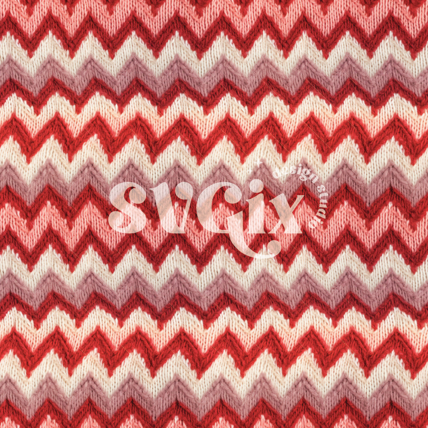 Red Zig Zag Knit Seamless Pattern