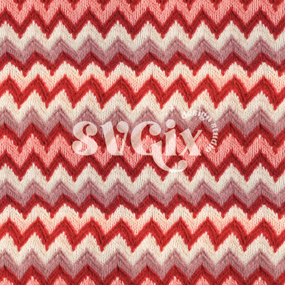 Red Zig Zag Knit Seamless Pattern