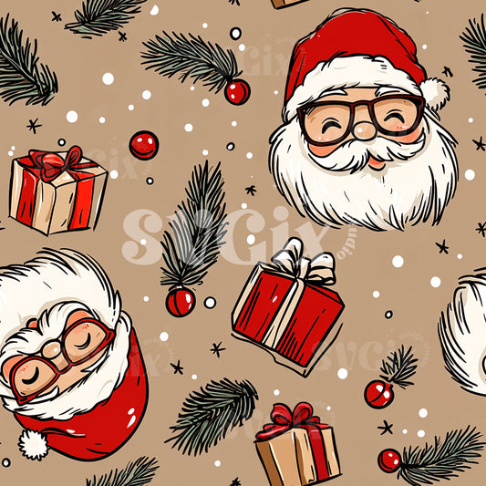 Santas Presents Seamless Pattern