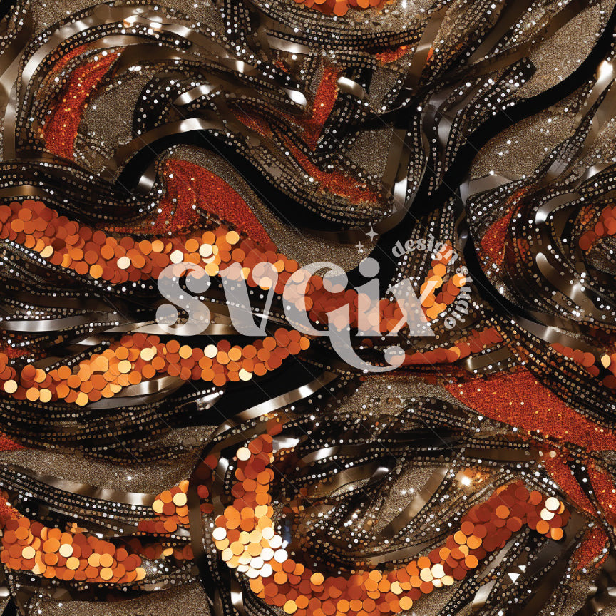 Sequin Halloween Snakes Seamless Pattern