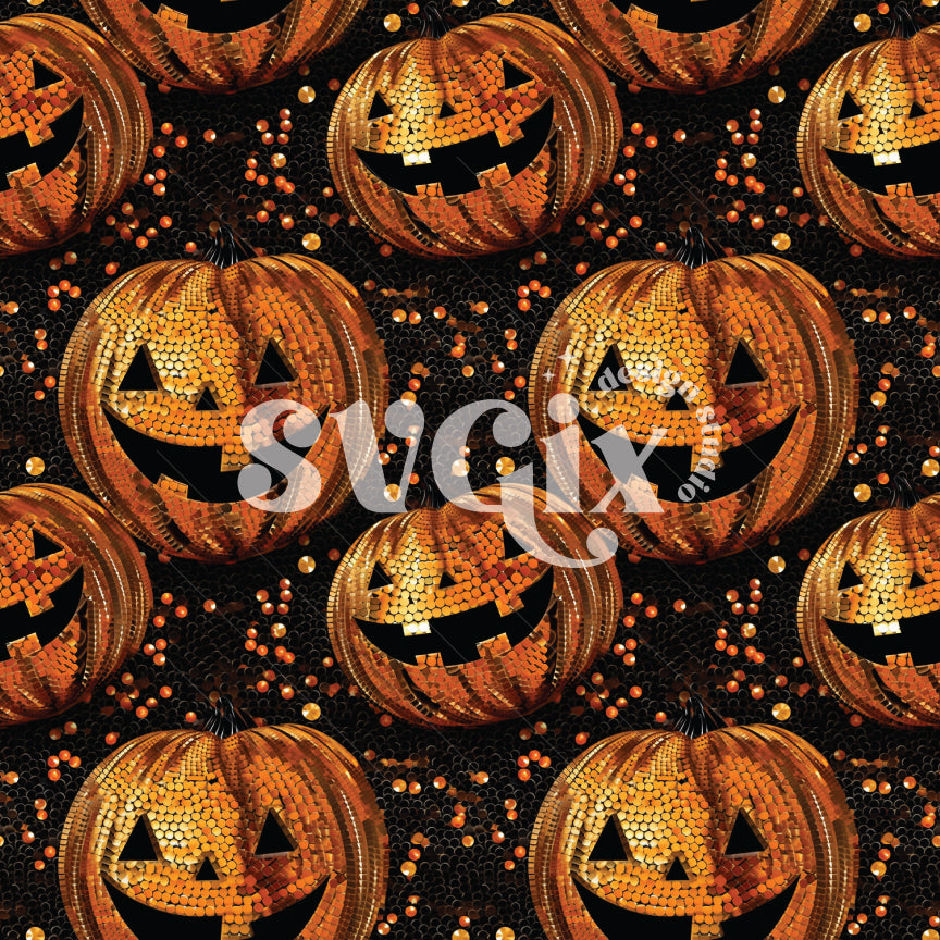 Squin Jack O's Seamless Pattern