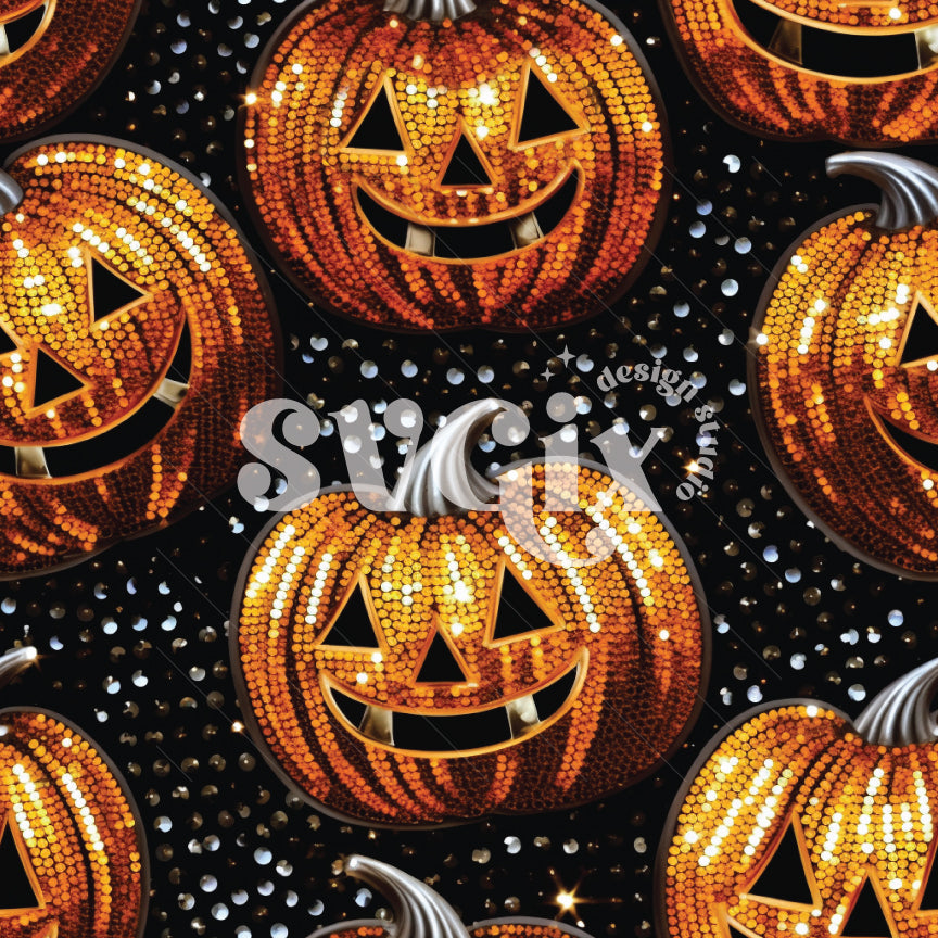 Shiny Jack O Lanterns Seamless Pattern