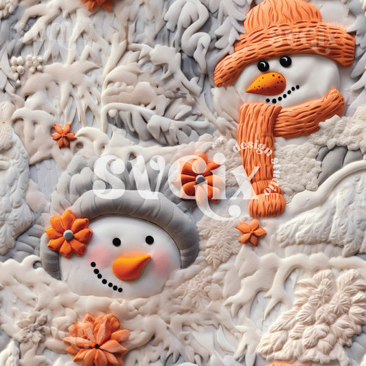 Snowmen Seamless Pattern