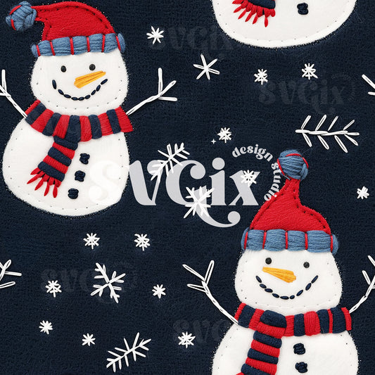 Snowmen Seamless Pattern