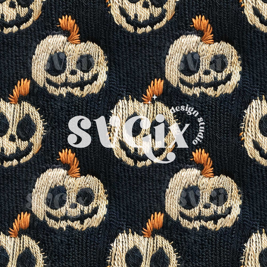 Spooky Smiles Halloween Knit Seamless Pattern