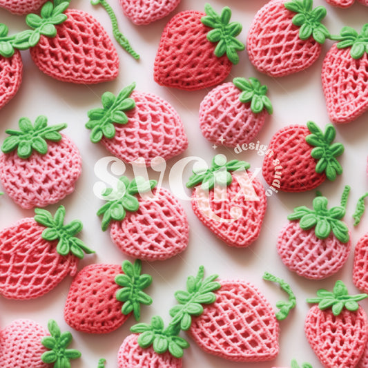 Spring Strawberries Seamless Pattern