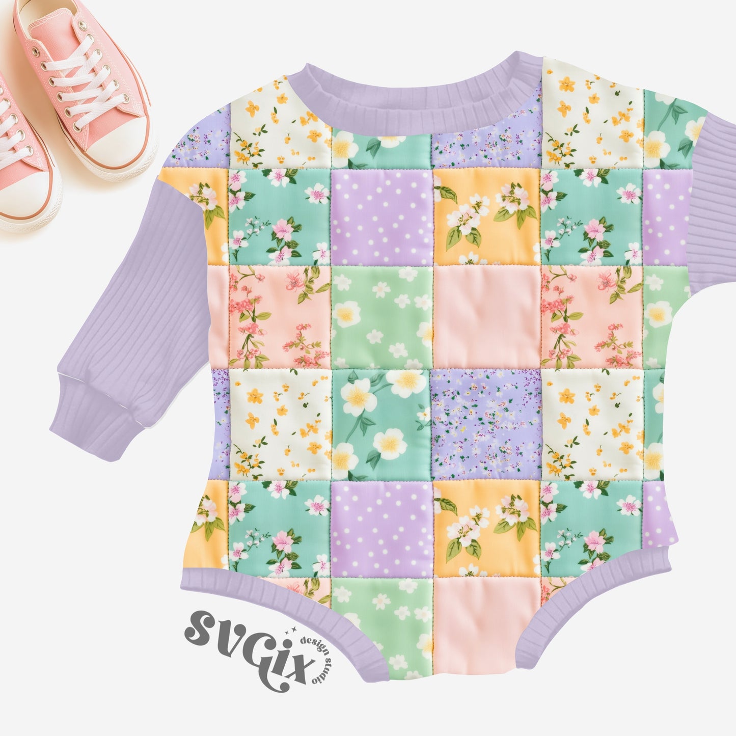 Spring Floral Patchwork Seamless