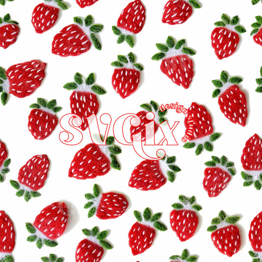 Strawberries on White Seamless Pattern