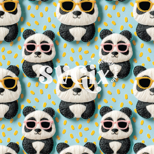 Summer Vibes Pandas Seamless Pattern