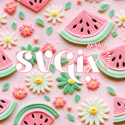 Summer Watermelon Seamless Pattern