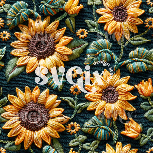 Sunflower Tapestry Seamless Pattern