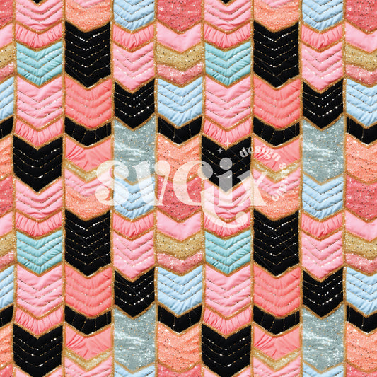 Textured Rose Chevron Quilt Seamless Pattern