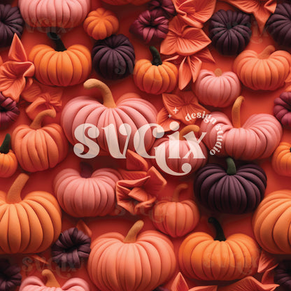 Fall Pumpkins Seamless Pattern