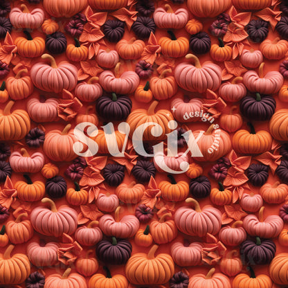 Fall Pumpkins Seamless Pattern