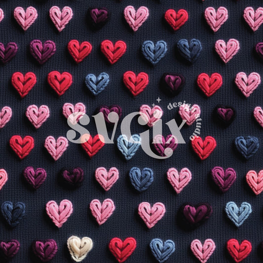 Tiny Hearts Knit Seamless Pattern