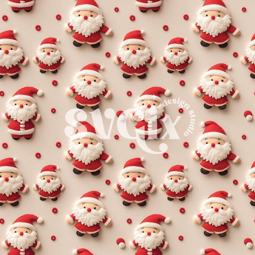 Tiny Santas Seamless Pattern by SVGix