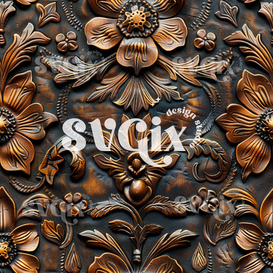 Tooled Leather Seamless Pattern by SVGix