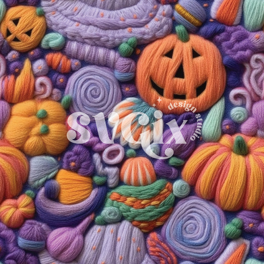 Treat or Trick Embroidery Seamless Pattern