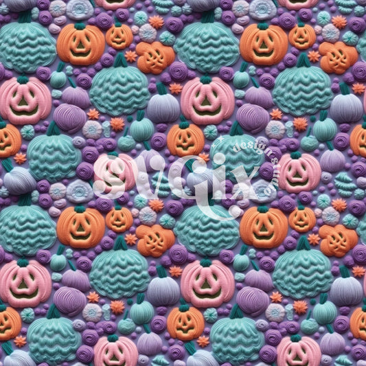 Treat or Trick II Embroidery Seamless Pattern