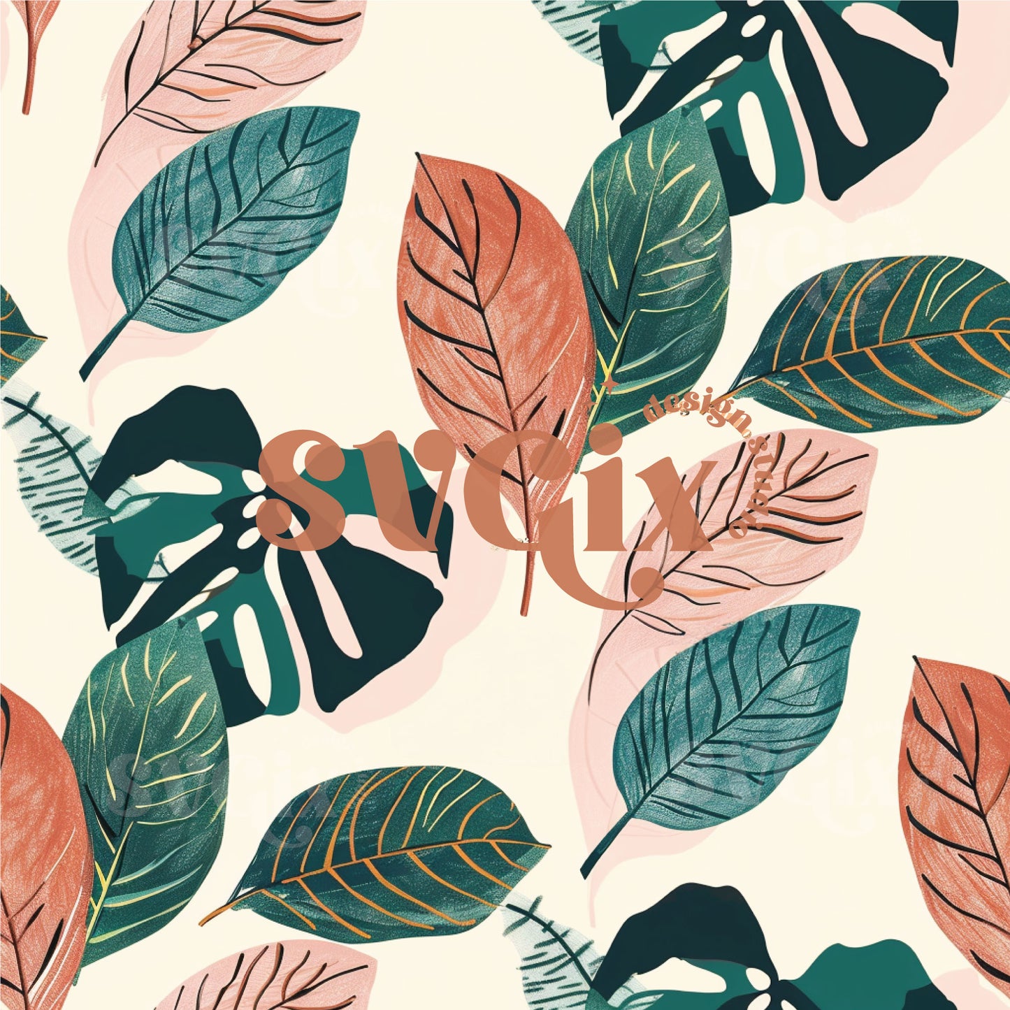 Tropical Leaves Seamless Pattern