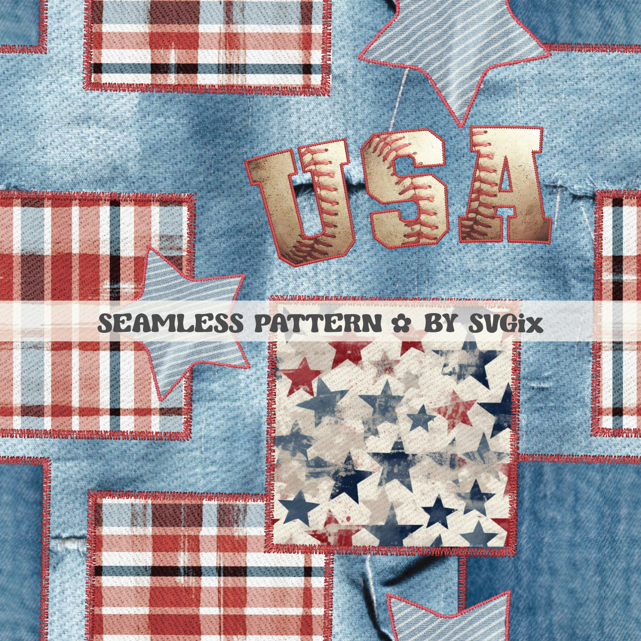 Patriotic Patchwork Seamless