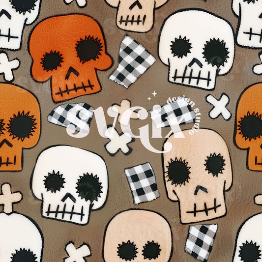 Urban Skull Craze Halloween Seamless Pattern