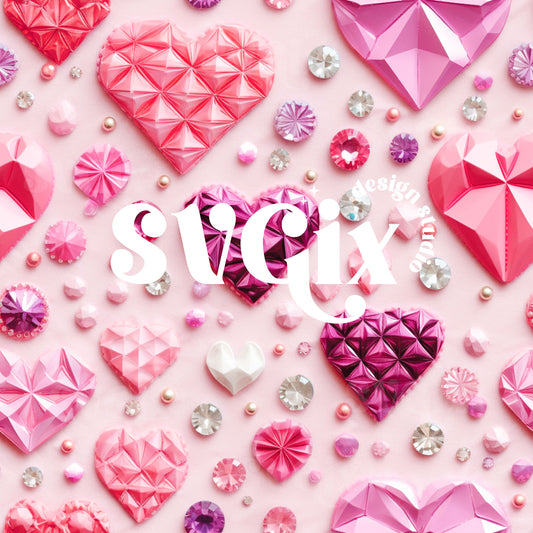 Valentines Gems Seamless Pattern