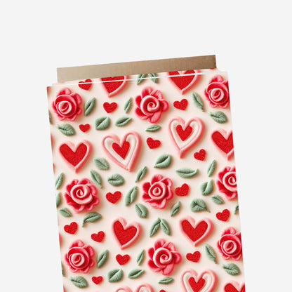 Vday Roses Seamless Valentines Hearts Repeating Pattern