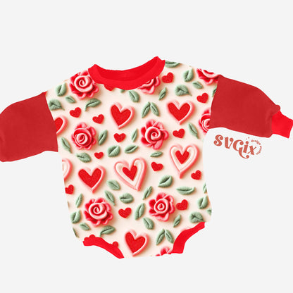 Vday Roses Seamless Valentines Hearts Repeating Pattern