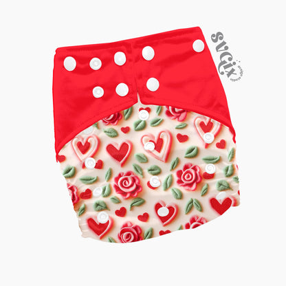 Vday Roses Seamless Valentines Hearts Repeating Pattern